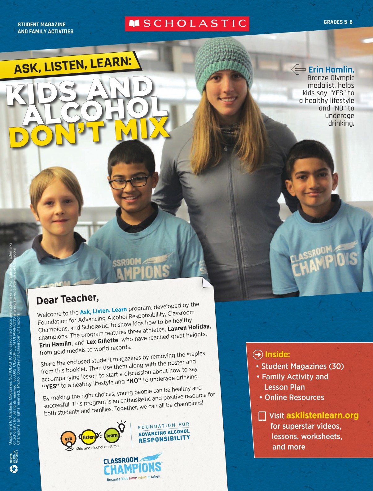 Scholastic Exercises with Classroom Champions Superstar Erin Hamlin and Lex Gillette