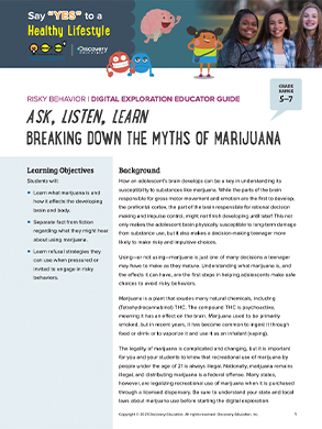 Breaking Down the Myths of Marijuana Digital Exploration Educator Guide