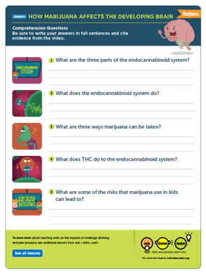 Marijuana and Your Brain Comprehension Questions