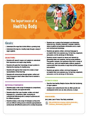 Lesson Plan: The Importance of a Healthy Body